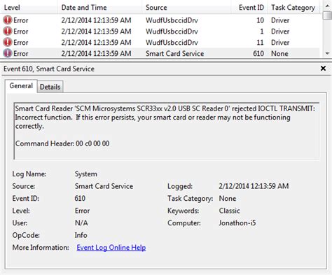 smart card error 610|smart card is blocked error.